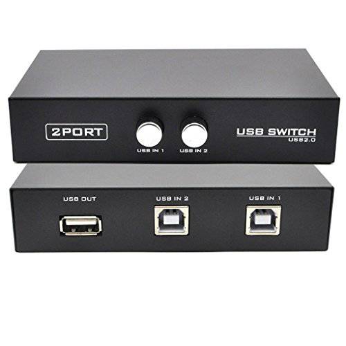 OLLGEN 2 PortUSB 2.0 셰어링 수동 Switch 박스 허브 2 PCS 공유 1 USB 디바이스 호환 프린터 스캐너 카메라 키보드 (2 Port)