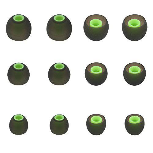 ALXCD 귀 펜촉 호환 SENSO Headphones, S/ M/ L 3 Sizes 6 Pairs 교체용 소프트 실리콘 이어버드,이어폰,이어셋 Tips, 호환 호환 SENSO 이어폰 [6 Pair](Green)