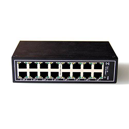 WIWAV WDH-16ET-DC 10/ 100Mbps Unmanaged 16-Port 산업용 랜포트 Switches with DIN Rail/ Wall-Mount(Fanless, -30℃~75℃)