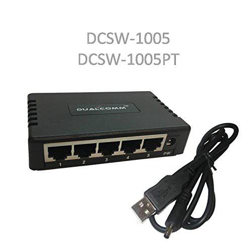 Dualcomm DCSW-1005PT 10/ 100 랜포트 네트워크 TAP w/ PoE Pass-Through