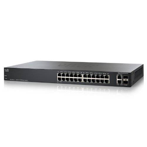 Cisco SF200-24 스마트 Switch: 24 10/ 100 Ports, 2 Combo Mini-GBIC Ports (SLM224GTNA)