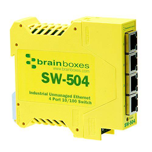 Brainboxes  스위치 - 4 포트 - DIN 레일 장착가능 (SW-504)