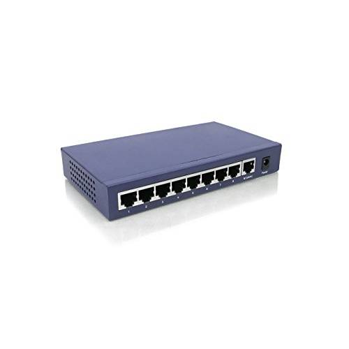 Huacomm 8-Port PoE+ Switch with 풀 PoE Ports Plug-and-Play 데스트탑 for IP카메라 액세스 Points IP 폰 메탈 하우징 랜포트 Extended Unmanaged IEEE 802.3af/ at 65W HC1709P