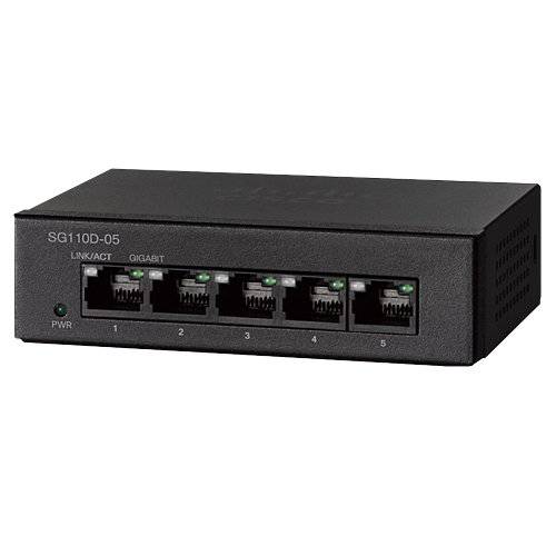 Cisco SG110D-05 데스트탑 Switch with 5 기가비트 랜포트 (GbE) Ports, 리미티드 라이프타임 프로텍트 (SG110D-05-NA)