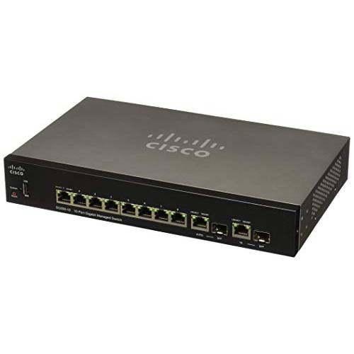 Cisco SG350-10 Managed Switch with 10 기가비트 랜포트 (GbE) Ports with 8 기가비트 랜포트 RJ45 Ports 플러스 2 기가비트 랜포트 Combo SFP, 리미티드 라이프타임 프로텍트 (SG350-10-K9-NA)