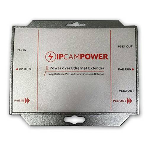 IPCamPower POE 전원 2 Port 스위치&  네트워크 Cat5 Cat6 Midspan 케이블 레인지 연장 Passthrough 리피터 for IP 카메라