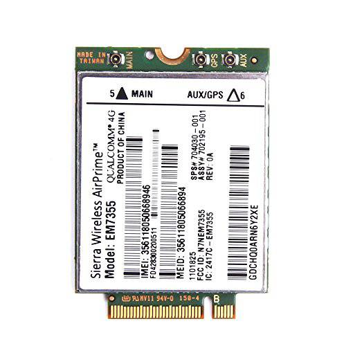 EM7355 LT4111 GOBI 4G LTE WWAN HSPA+ 4G 모듈 NGFF(M.2) 카드 SPS : 704030-001