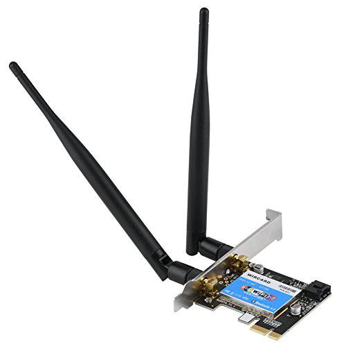fosa 무선 듀얼밴드 PCI-Express 변환기, 2.4Ghz-300Mbps/ 5Ghz-433Mbps 와이파이 변환기 블루투스 4.0 네트워크 카드 with 2X6dBi 외장 탈착식 안테나 Antennas, 지지,보호 윈도우 7/ 8/ 8.1/ 10 데스트탑