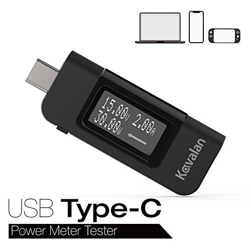 Kavalan USB Type-C 파워 Meter Monitor, 멀티미터,전기,전압계,측정 충전 테스터,tester for V/ A/ Watts, Bi-Direction 표시,알림,인디케이터 with 디스플레이 플립 버튼 for New MacBookPro, MacBook, iMacPro, iMac, Dell XPS and More