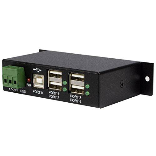 brandnameeng.com 4-Port 산업용 USB 2.0 허브 with ESD 보호 - 장착가능 - 멀티포트 허브 (ST4200USBM), 블랙