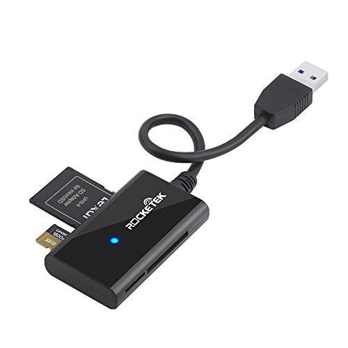 USB 3.0 SD 카드 리더,리더기 Rocketek 4 슬롯 메모리 카드 리더,리더기 a 13CM 플렉시블 USB 케이블 SDXC SDHC UHS-I SD 카드 마이크로 SD 카드 MMC 메모리 카드 - 동시에 Read 2 여러 메모리 카드 with for