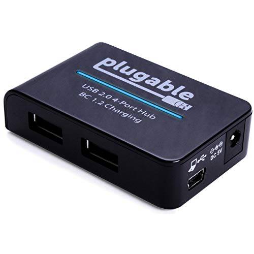 Plugable USB 2.0 4-Port 고속 허브 with 12.5W 파워 Adapter.