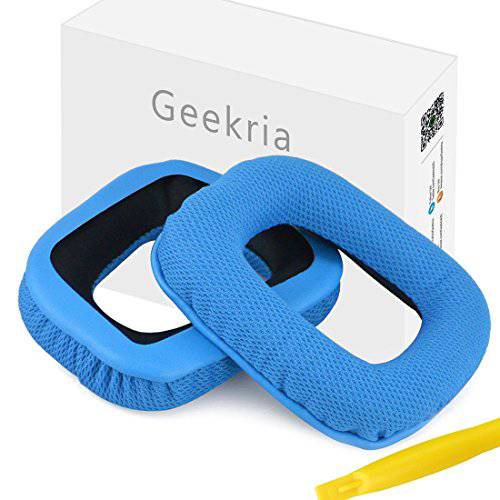 Geekria 이어패드 for 로지텍 G35 G930 G430 F450 Headphone/ 헤드폰,헤드셋 귀 Pad/ 귀 Cushion/ 귀 Cups/ 귀 Cover/ 이어패드 리페어 부속 (Blue)