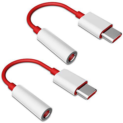 TITACUTE USB C to 3.5mm 오디오 변환기 2 Pack, Type C Male to 3.5mm Female 오디오 케이블 for OnePlus 6T Aux 변환기 노이즈캔슬링, 노캔 스테레오 DAC 헤드폰,헤드셋 Jack 컨버터 변환기 for OnePlus 7 Pro/ 7 레드