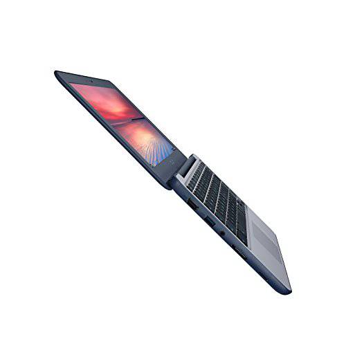 ASUS 크롬북 C202 Laptop- 11.6 견고한 and 생활방수 디자인 180 도 힌지 Intel Celeron N3060 4GB Ram 16GB eMMC 보관함 크롬 OS- C202SA-YS02 다크 블루 실버 with