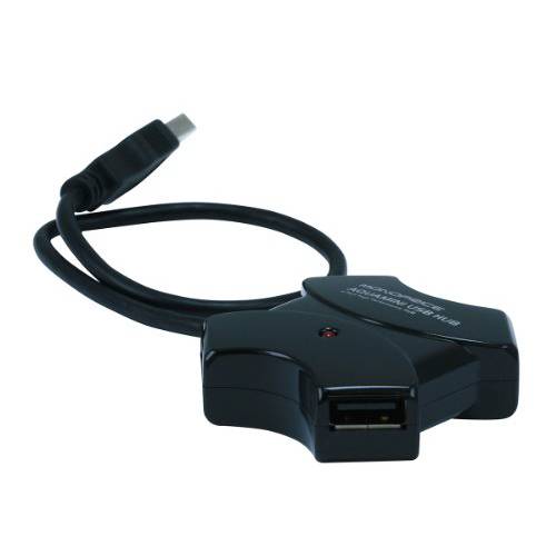 Monoprice 4-Port USB 2.0 패시브 허브 (106631), 블랙