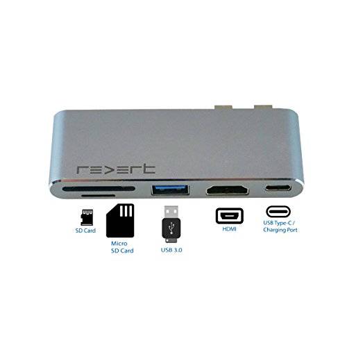 Revert USB C 허브 for 맥북 프로 13 15 16 Inch 썬더볼트 3 변환기 맥 에어 2017-2020 미니 SD 메모리 카드 리더,리더기 4k HDMI USB Type A 알루미늄 멀티 Port 동글 공간 그레이