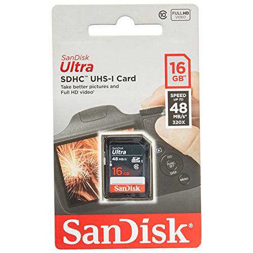 SanDisk 울트라 16GB SD SDHC 메모리 Flash 카드 UHS-I Class 10 Read 스피드 up to 48MB/ s 320X SDSDUNB-016G-GN3IN Wholesale Lot