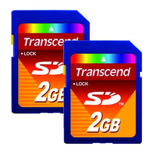 Lot of 2 Transcend 2GB SD Flash 메모리 카드 TS2GSDC