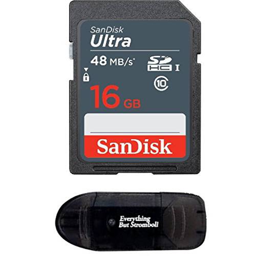 Sandisk 16GB SD SDHC 플래시 메모리 카드 works 닌텐도 3DS DS DSI& Wii 미디어 키트, 니콘 SLR 쿨픽스 카메라, 코닥 Easyshare, 캐논 PowerShot, 캐논 EOS, 포함 Everything But 스트롬볼리 리더, 리더기