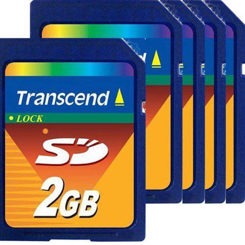 Transcend 2 GB SD Flash 메모리 카드 (TS2GSDC) pack of 5
