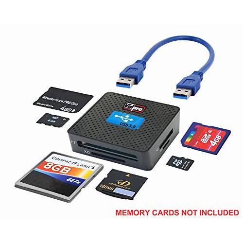 Vidpro 모델 CR-A3 6-Slot All-in-One 고속 USB 3.0 카드 Reader/ 라이터 for SD CF MMC XD MS