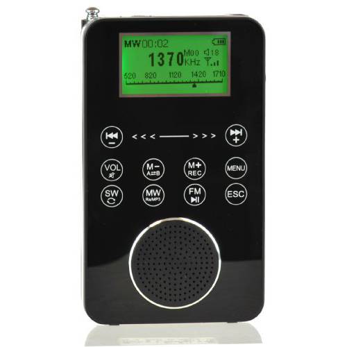 Degen DE1131 4-in-1 Touch 스크린 컨트롤 휴대용 AM/ FM/ SW 디지털 Radio, MP3 플레이어 with Built-in 4GB Flash 메모리 and Micro-SD 카드 리더,리더기, 음성 레코더& E-Book 리더,리더기