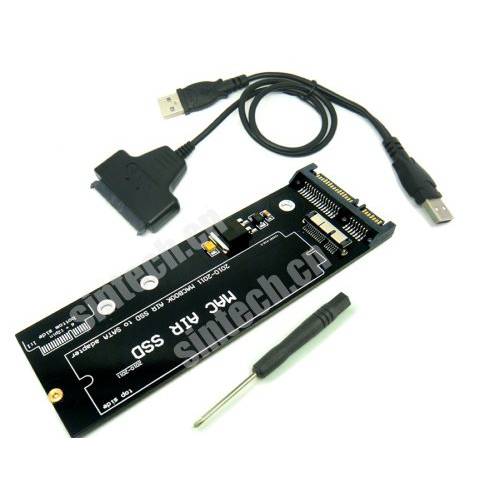 Sintech 18pin to SATA 변환기 with USB SATA Cablefor SSD from 2010-2011 맥북 에어 A1369 A1370 A1377 (for SSD from 2010-2011 Year)