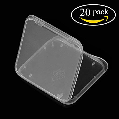 SD 카드 홀더, WOVTE Plastic SD MMC SDHC 프로 Duo 메모리 카드 케이스 홀더 Jewelery 케이스 Transparent 화이트 Pack of 20
