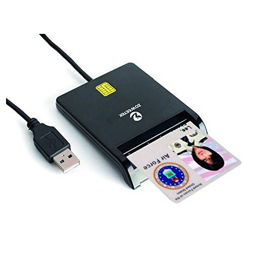 Zoweetek 스마트 카드 리더,리더기 DOD Military USB Common 액세스 CAC, 호환가능한 with 윈도우, 맥 OS 10.6-10.10 and Linux