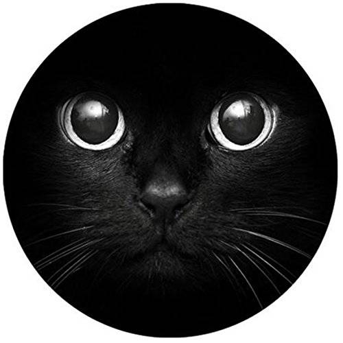 귀여운 Cat 얼굴,페이스 블랙 Fashion 모양뚜껑디자인 원형 마우스패드 With 러버 20cm