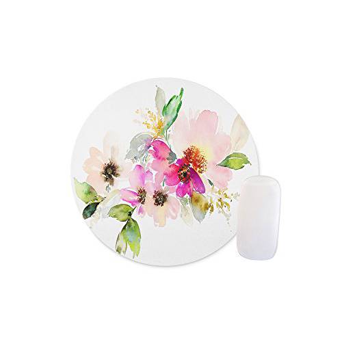 Shuangyi - 아름다운 수채화 Flower 라운드 마우스 패드 Customized Non 슬립 러버 라운드 마우스 패드 Non 슬립 러버 마우스 패드 게이밍 마우스 패드