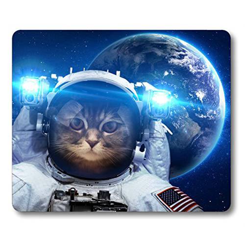 Smooffy Non 슬립 마우스 패드 For Office, Astronaut Cat Nebula 갤럭시 외부 공간 마우스 패드