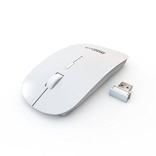 무선 컴퓨터 마우스 for 노트북 Nltra-Thin USB 무선 마우스 슬림 Noiseless 마우스 with 3 조절가능 DPI for 노트북 노트북 PC 화이트 컬러 by SOON GO