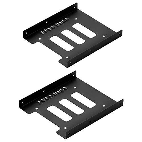 SIENOC 2PK SSD 트레이 2.5 inch to 3.5 inch SSD/  HDD 변환기 브라켓 메탈 마운팅 Kit 브라켓 도크 하드디스크 홀더 호환가능한 SATAI SATAII SATAIII 컬러 블랙