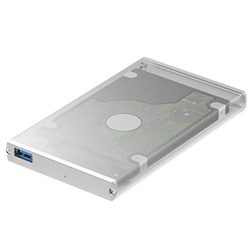 Sabrent 울트라 Slim USB 3.0 to 2.5-Inch SATA 외부 알루미늄 하드디스크 케이스 [Optimized SSD 지원 UASP SATA III] 실버 EC-UM30 for