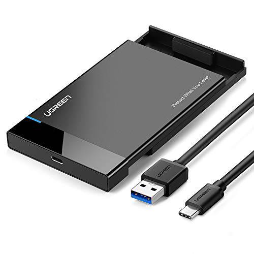 UGREEN 2.5 하드디스크 케이스 USB C 3.1 세대 2 to SATA III 6Gbps SSD HDD 9.5 7mm 외부 하드디스크 케이스 w UASP 호환 WD Seagate Toshiba 삼성 Hitachi PS4 Xbox 라우터, 공유기 for 포함
