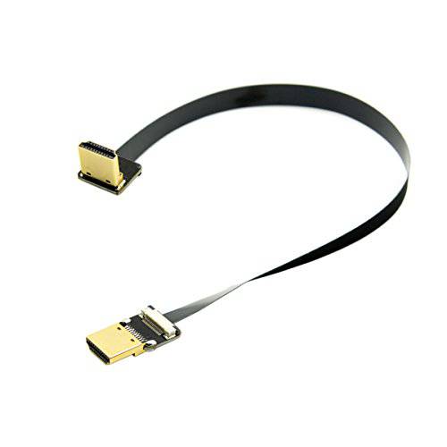CY 20cm FPV HDMI Male to 90 도 다운 앵글드 HDMI Male HDTV FPC 플랫 케이블 Multicopter 공중선 사진촬영용