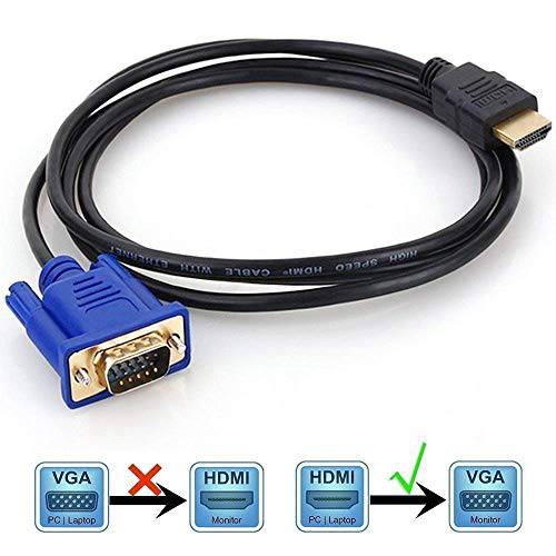 Baihuigou HDMI to VGA 케이블 Converter, 6Ft 1.8M1080P HDMI Male to VGA Male D-SUB 15 핀 M/ M 커넥터 변환기 케이블 케이블 Transmitter, HDMI to VGA one-way 전송 케이블 (No Signal 변환 Func