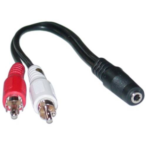 2 RCA Male and 3.5mm 스테레오 Female 6 Inch 금도금 커넥터 Y-Cable CNE63102