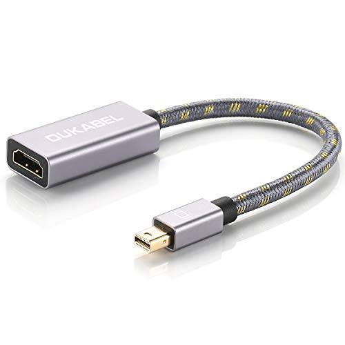 DuKabel 미니DisplayPort, 미니 DP to HDMI 변환기 Converter, 알루미늄 포장 썬더볼트 to HDMI Adapter, Dongle-Style 미니 dp to HDMI 케이블 Converter, 호환가능한 for MacBook, 마이크로소프트 Surface, and More