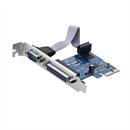 Sienoc PCI-E Serial COM DB9 RS-232+ DB25 프린터 Lpt1 Port 변환기 1.0 X1 카드