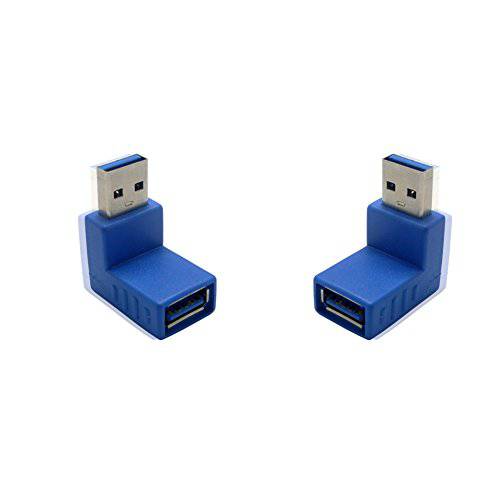 Sienoc USB 3.0 Type A Male to Type A Female 90 도 직각 Adapter-2PK