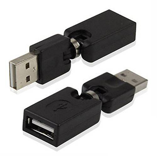 CERRXIAN 회전 and 스위블 구르프,그루프,헤어롤 USB 2.0 Type A Male to Type A Female 360 도 회전 조절가능 직각 연장 변환기 Convertor (2-Pack, AM-FM)