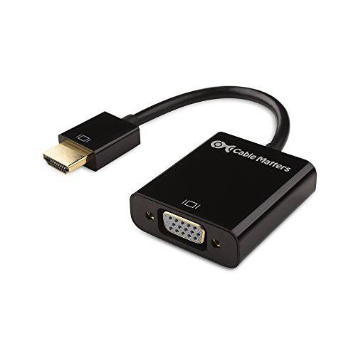 케이블 Matters HDMI to VGA 어댑터 3.5mm Aux 오디오 포트 HDMI to VGA 컨버터 in Black with