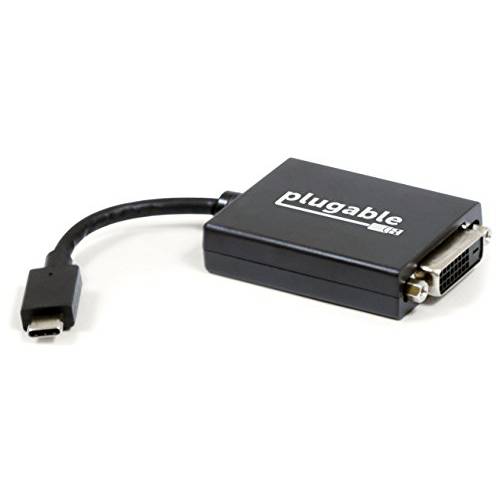 Plugable USB C to DVI 어댑터 - 연결 Your USB-C or 썬더볼트 3 노트북 to a DVI 디스플레이 (up to 1920x1200) (Compatible with 2017, 2018, 2019 맥북 Pro, 2018 맥북 Air, Dell XPS)