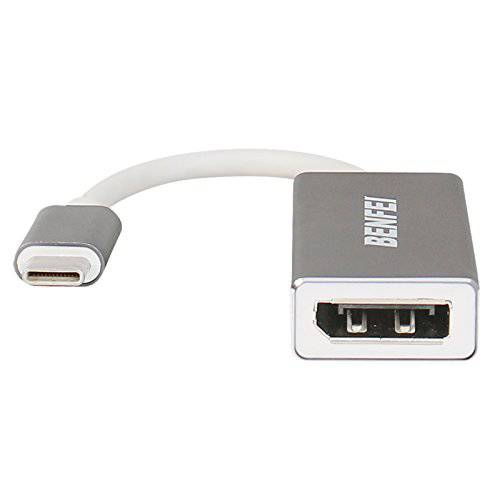 USB-C (Thunderbolt 3) to DisplayPort,DP 4K@60Hz Adapter, Benfei USB Type C to DisplayPort/ Dp Male to Female 컨버터 for 맥북 프로 2015/ 2016, ChromeBook Pixel Grey