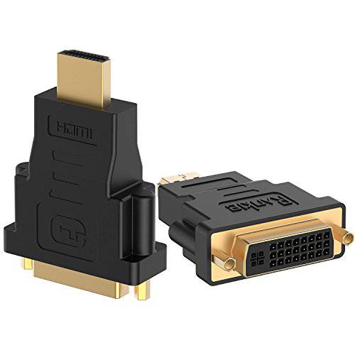 Rankie 2-Pack HDMI Male to DVI Female 변환기 블랙
