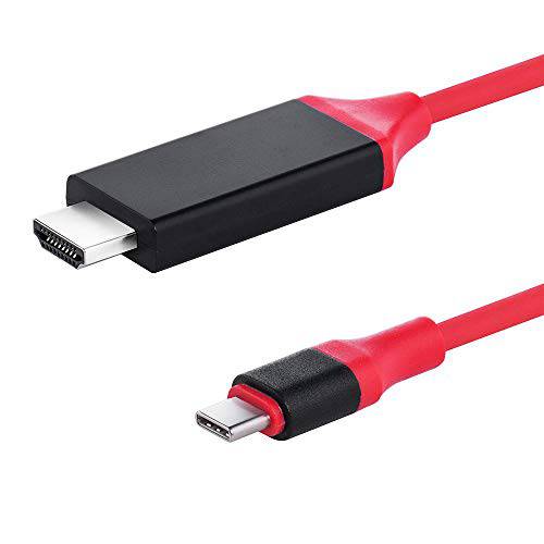 QCEs USB Type C to HDMI 케이블 변환기 4K 6.6Ft 썬더볼트 3 호환가능한 with Mac북 프로/ 에어 2019/ 2018 아이패드 프로 2018, 삼성 갤럭시 S10/ S9 Note 10/ 9, LG G5, 서피스 북 2 ChromeBook Pixel More