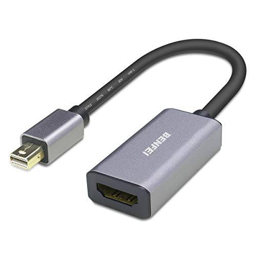 Mini DisplayPort,DP to HDMI 어댑터 Benfei Mini DP to HDMI 어댑터 호환 맥북 Air 프로 마이크로소프트 Surface 프로 Dock 모니터 프로젝터 and More - 그레이 with